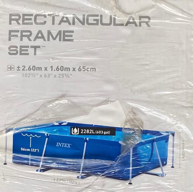 Intex Rectangular Frame Zwembad met Filterpomp & Accessoires, Ophalen, Gebruikt, Minder dan 80 cm, Minder dan 200 cm