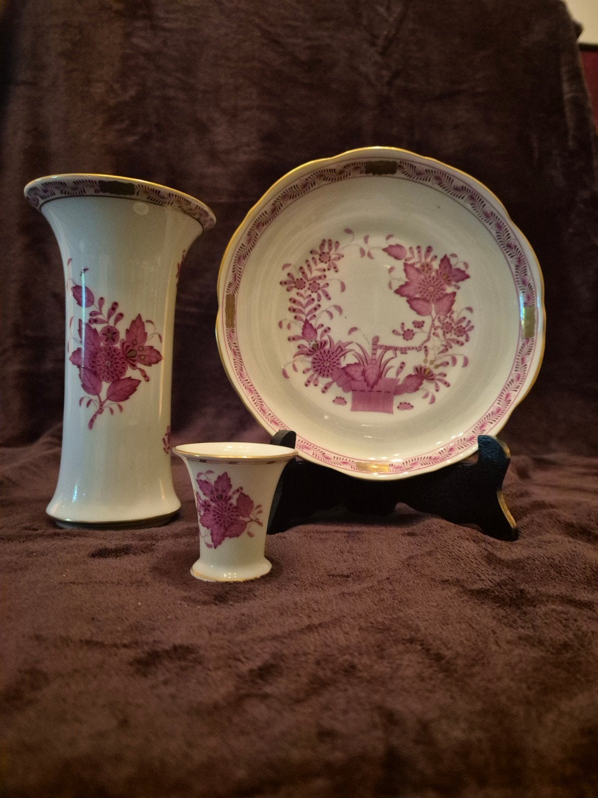 Herend Porselein Set: Vaas, Schoteltje en Mini Vaasje, Antiek en Kunst, Antiek | Porselein, Ophalen of Verzenden