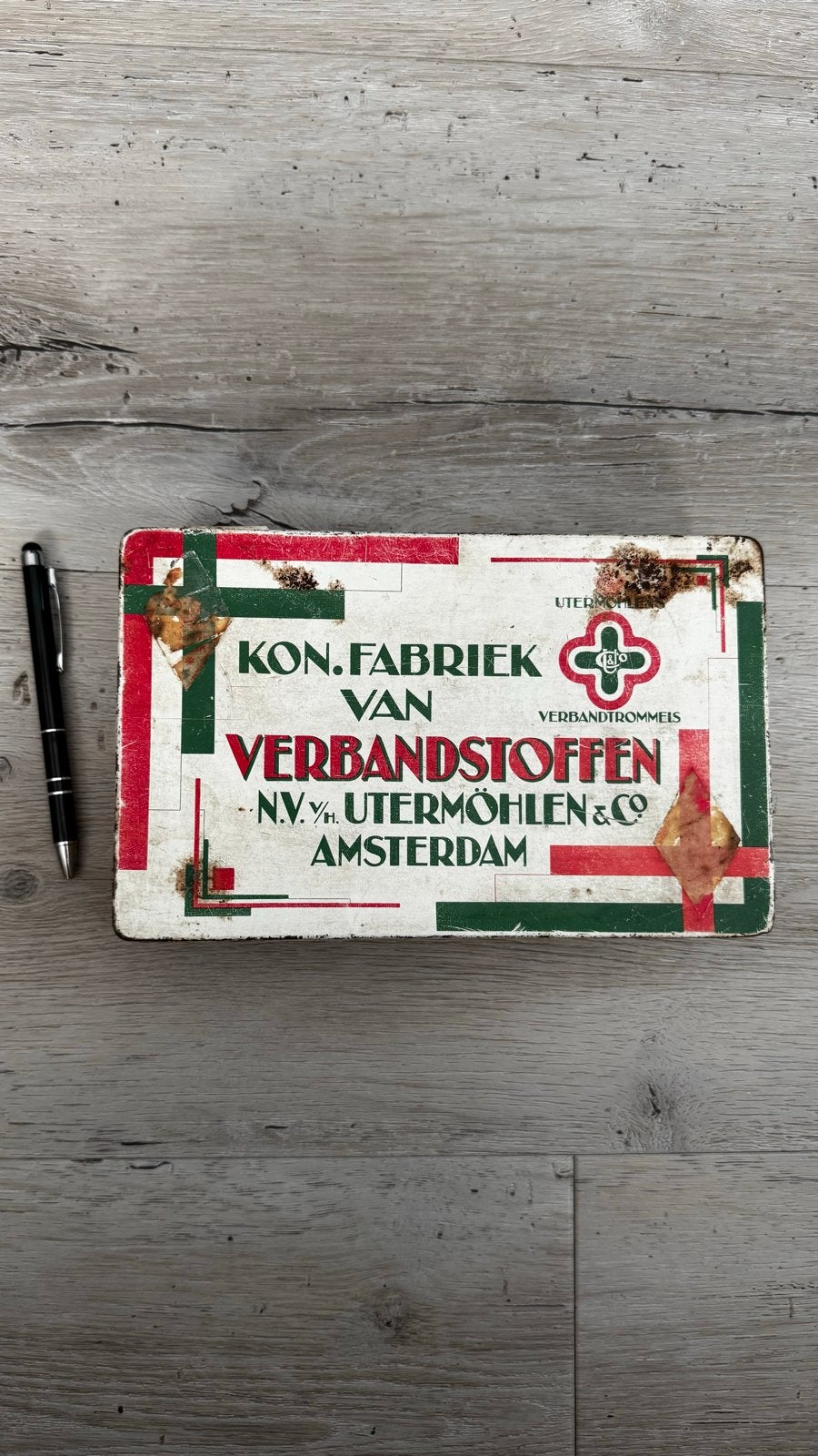 Vintage Utermöhlen Verbandtrommel Blik - Amsterdam, Ophalen of Verzenden