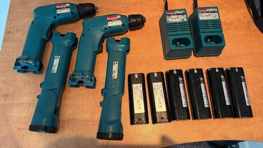 Makita boormachine / lamp 7,2 V set, Ophalen of Verzenden, Gebruikt, Minder dan 400 watt, Boormachine