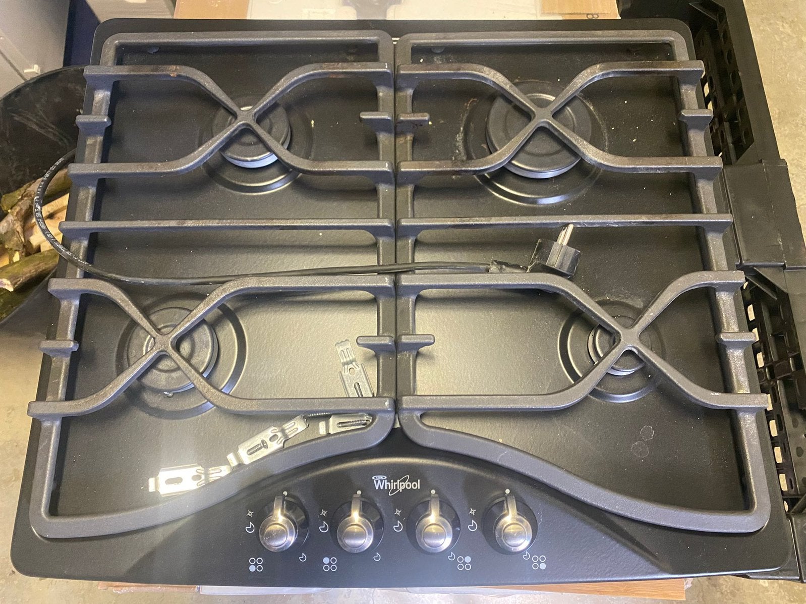 Whirlpool gaskookplaat inbouw 60cm nog prima werkend, Witgoed en Apparatuur, Kookplaten, Ophalen, Gebruikt, 4 kookzones, Inbouw