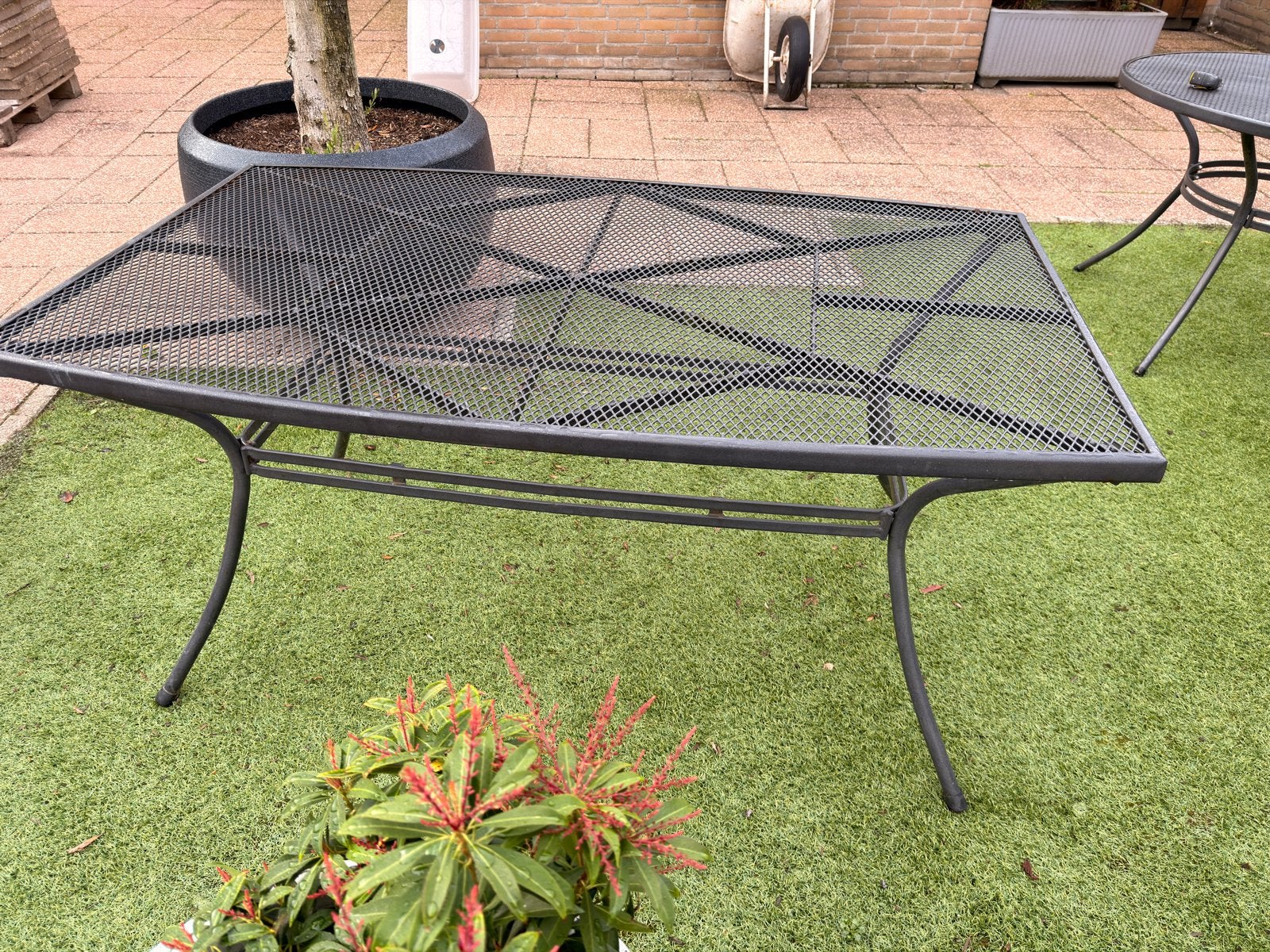 Ijzeren tuintafel - Rechthoekig, Tuin en Terras, Ophalen, Gebruikt, Rechthoekig, Metaal