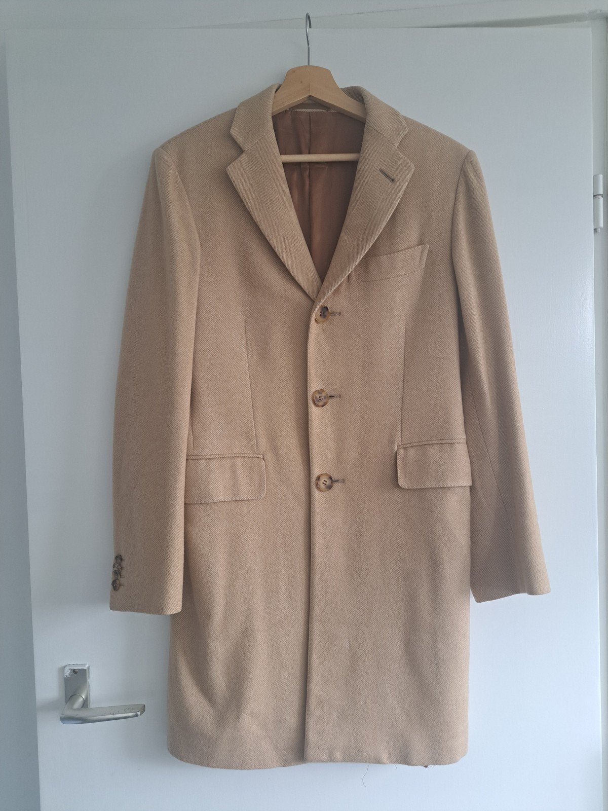 Chasmere overcoat Caruso, Kleding | Heren, Beige, Ophalen of Verzenden, Zo goed als nieuw, Caruso