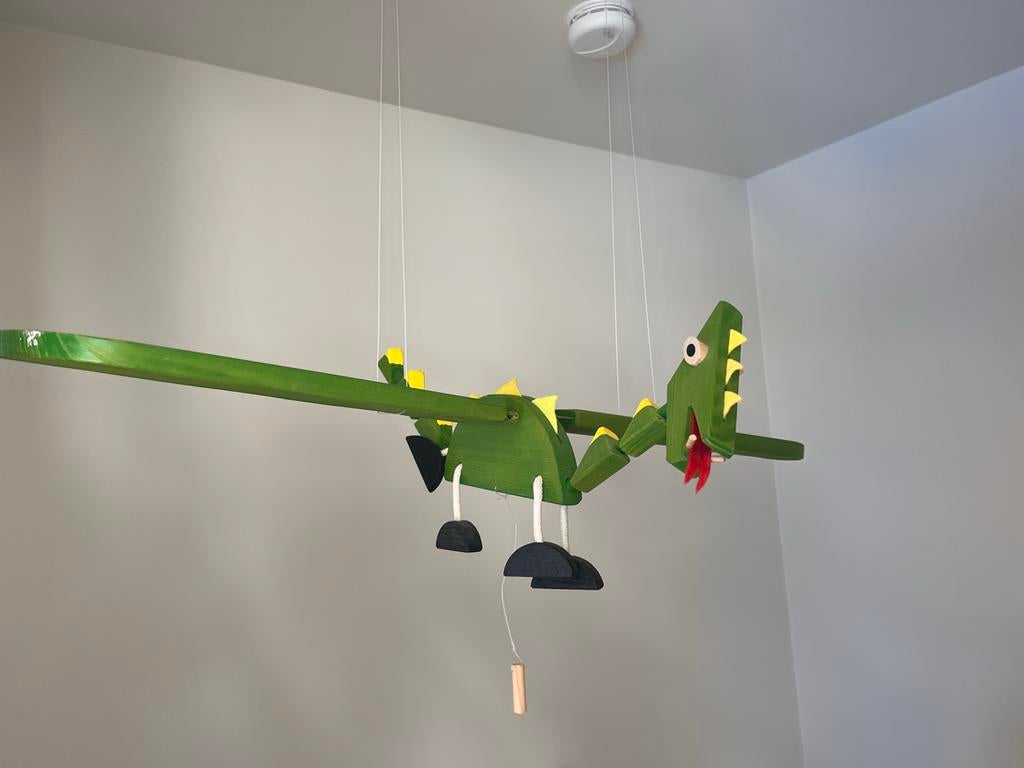Houten Draak Mobiel voor Kinderkamer, Verzenden, Zo goed als nieuw, Jongen of Meisje
