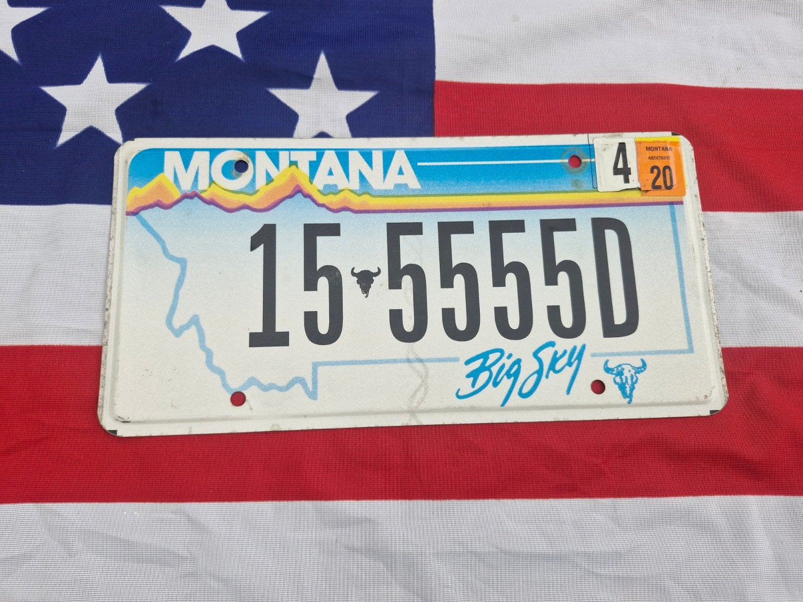 Kentekenplaat Montana USA 55555 nummerbord Nummerplaat Licen, Ophalen of Verzenden, Gebruikt, Auto's
