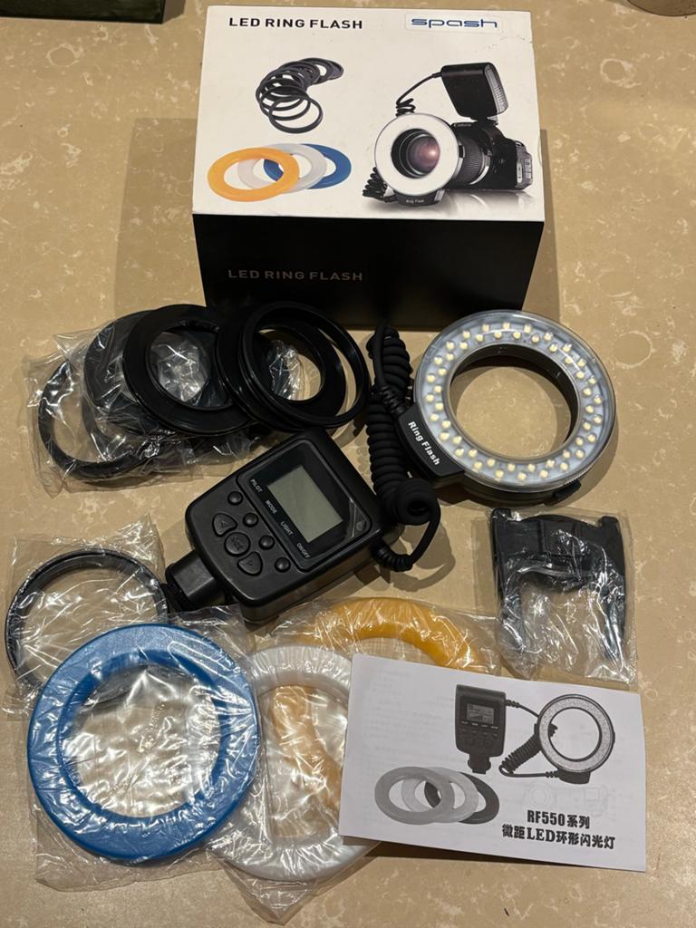 Spash RF550 LED Ringflitser voor Macrofotografie, Audio, Tv en Foto, Fotografie | Flitsers, Ophalen of Verzenden, Zo goed als nieuw