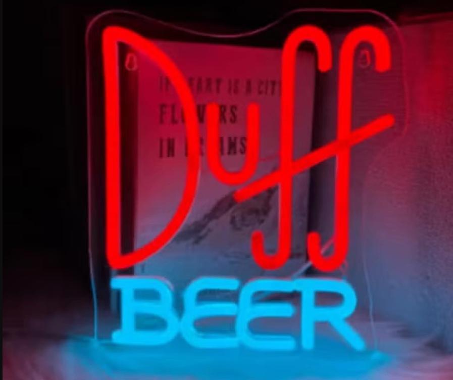 LED lamp neon stijl Duff Beer (24.5x22cm), Ophalen of Verzenden, Nieuw, Lichtbak of (neon) lamp