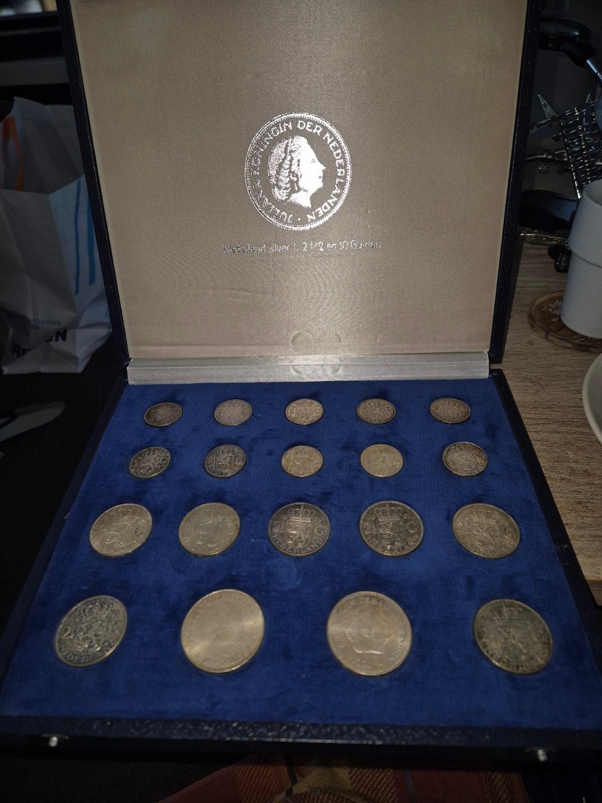 Zilverschat juliana compleet met zilver, Ophalen of Verzenden, Koningin Juliana, Zilver