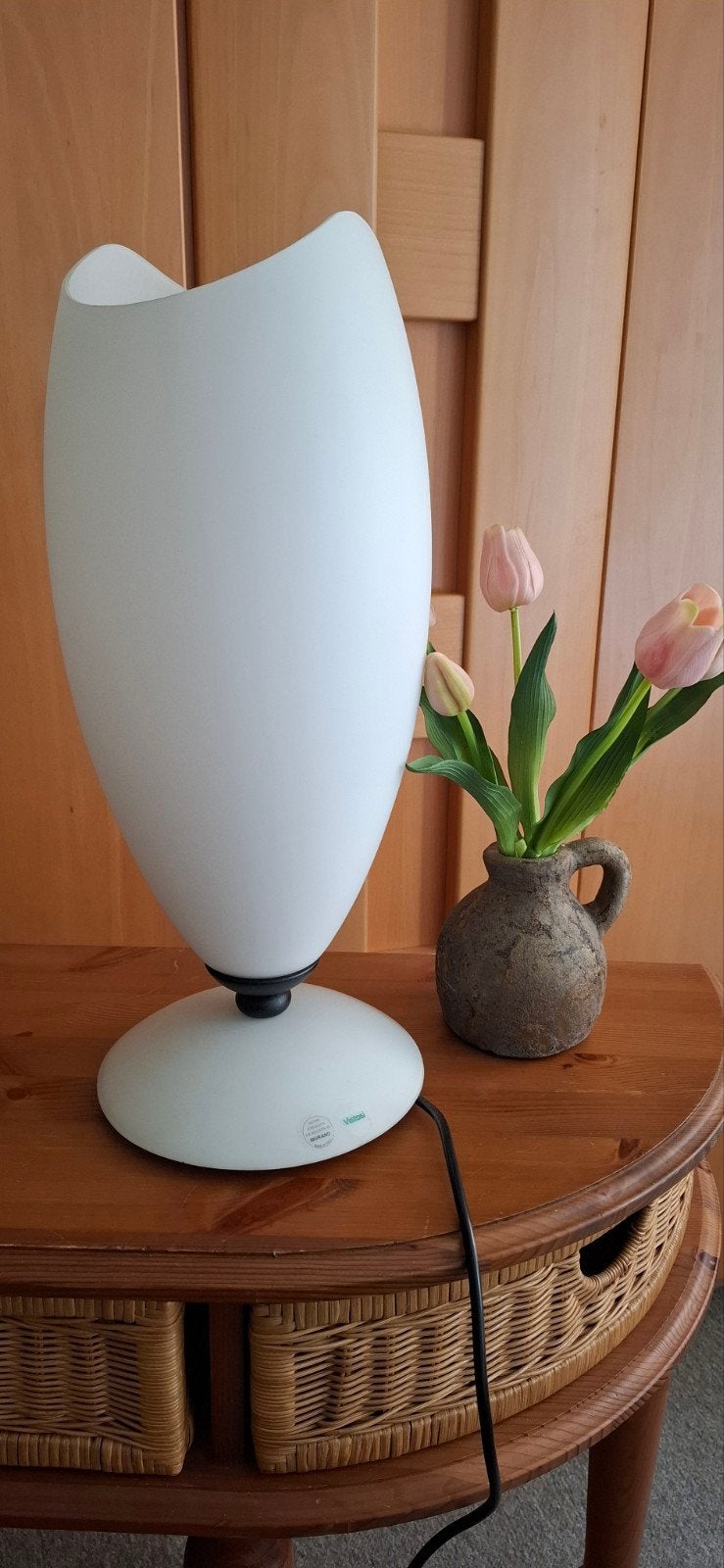 Vistosi Melkglas Tafellamp - Prachtig Diffuus Licht (45cm), Ophalen of Verzenden, Zo goed als nieuw, 50 cm, Handgemaakt