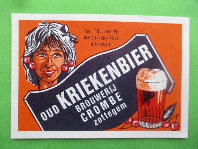 bieretiket Belgie 27-7 (11V) crombe, Ophalen of Verzenden, Nieuw, Overige typen, Overige merken