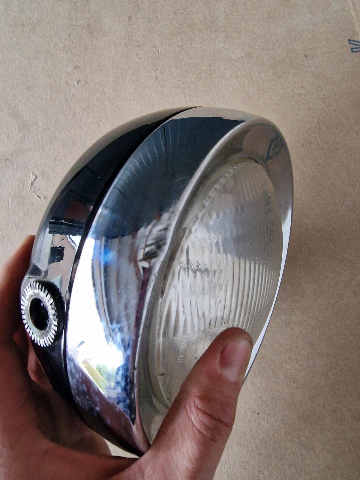 Kreidler Ronde Koplamp, origineel. Achterkant is gespoten., Ophalen of Verzenden, Koplamp
