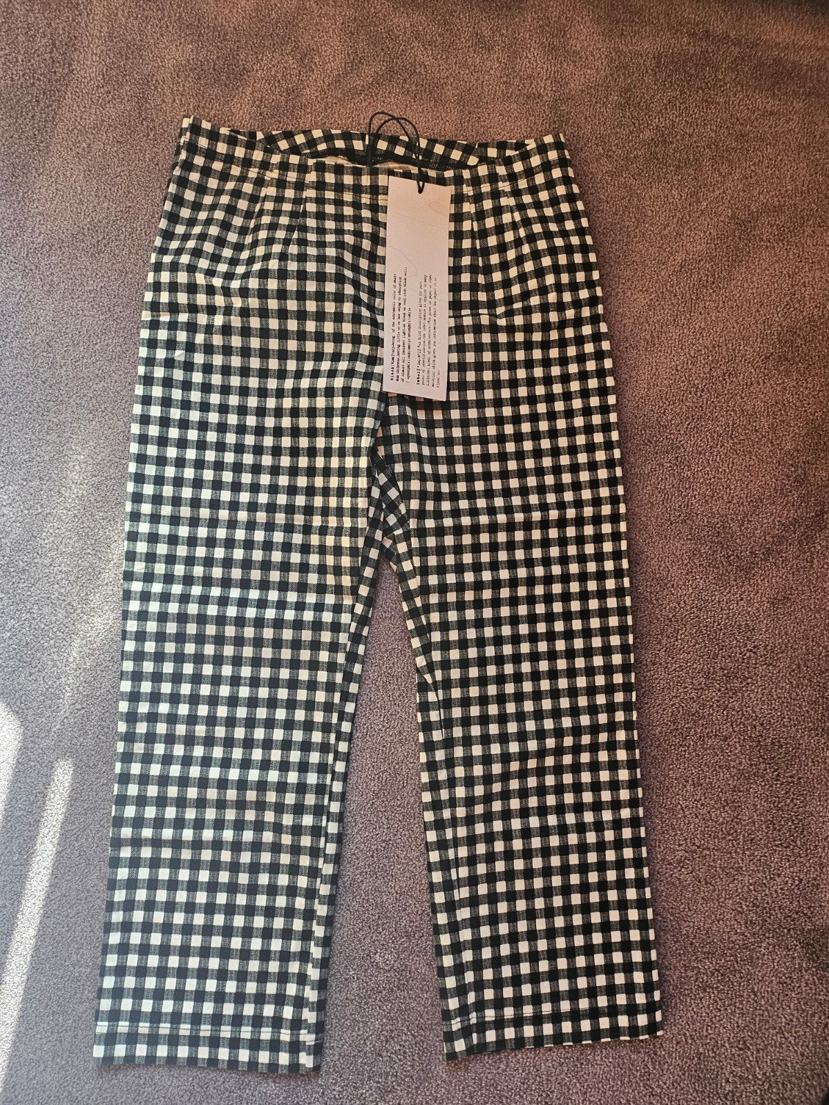 Superstretch zwart wit geblokt broekje, Rundholz, XS, Kleding | Dames, Verzenden, Zwart