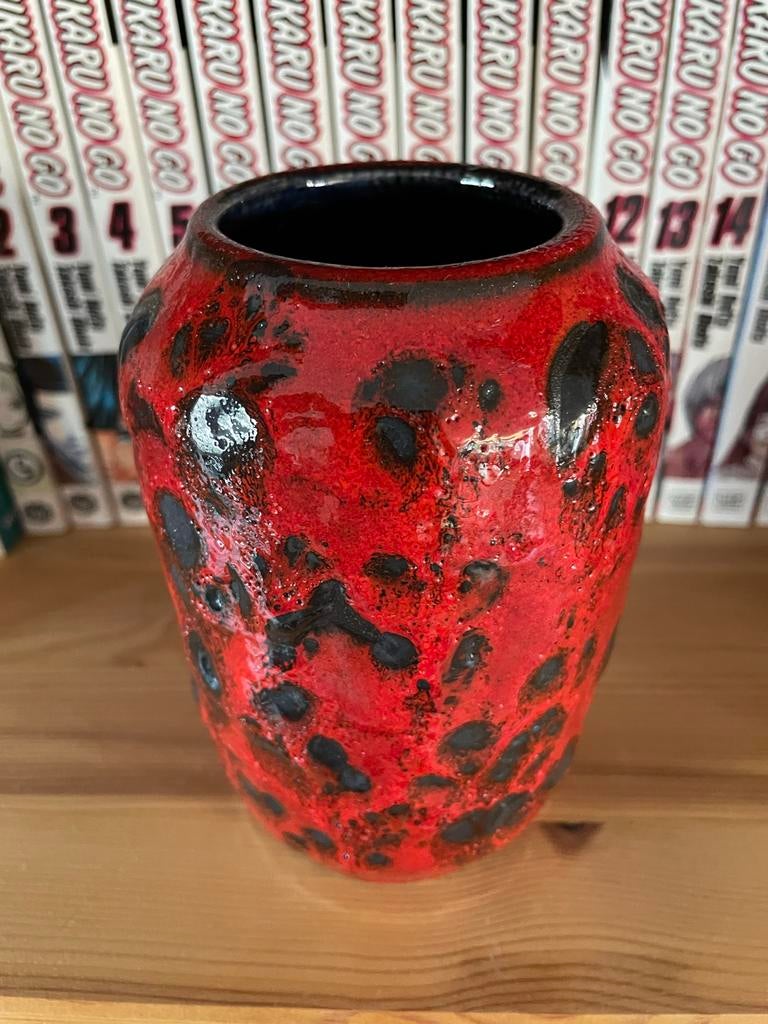 Vintage West-Duitse Fat Lava Vaas - Rood Scheurich 238 14, Antiek en Kunst, Ophalen of Verzenden