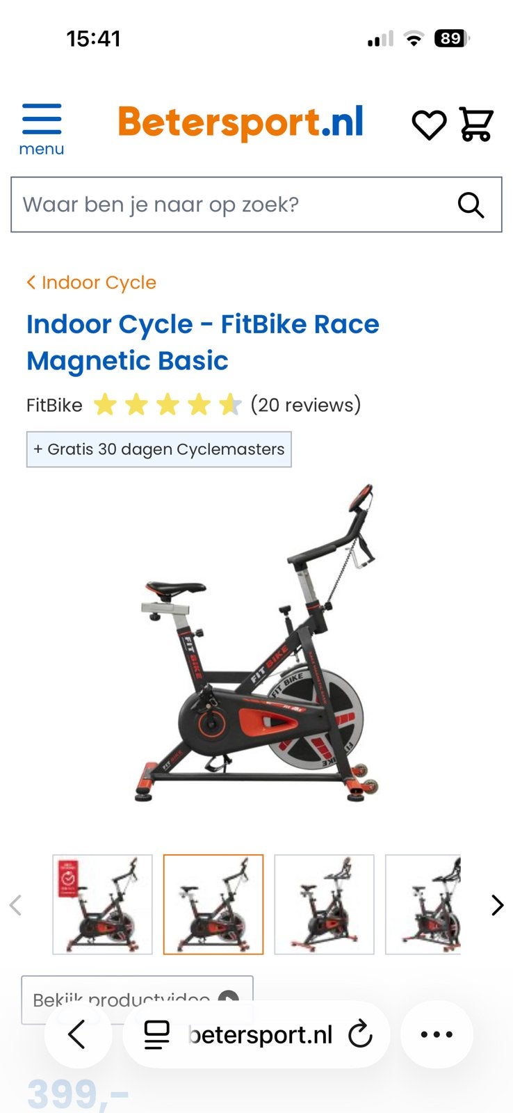 Spinningbike Race Magnetic Basic, Ophalen, Zo goed als nieuw, Spinningfiets