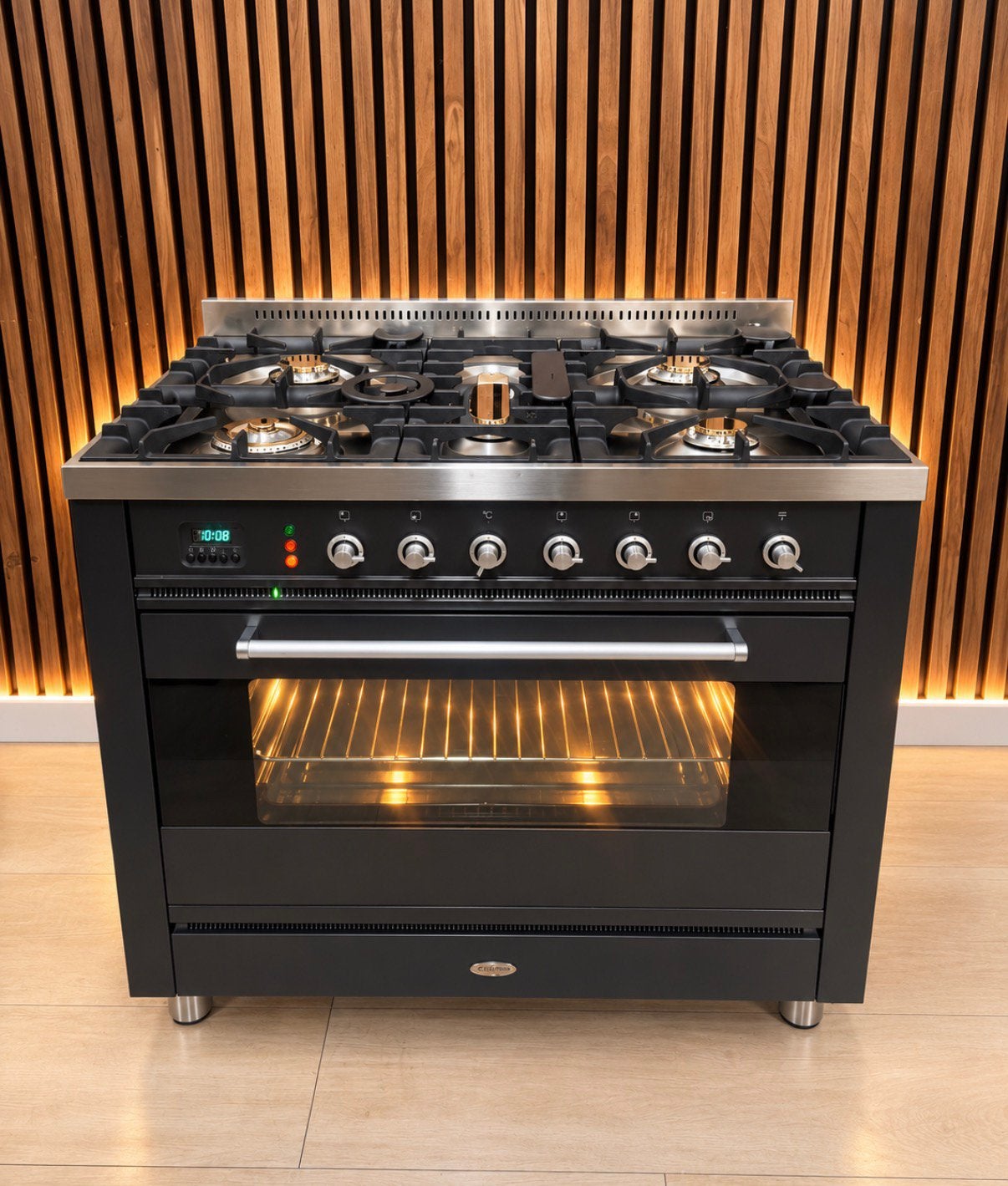 Luxe Antraciet Boretti Fornuis 90 cm (Gratis bezorgen), 5258sh, 60 cm of meer, Ophalen of Verzenden, Zo goed als nieuw