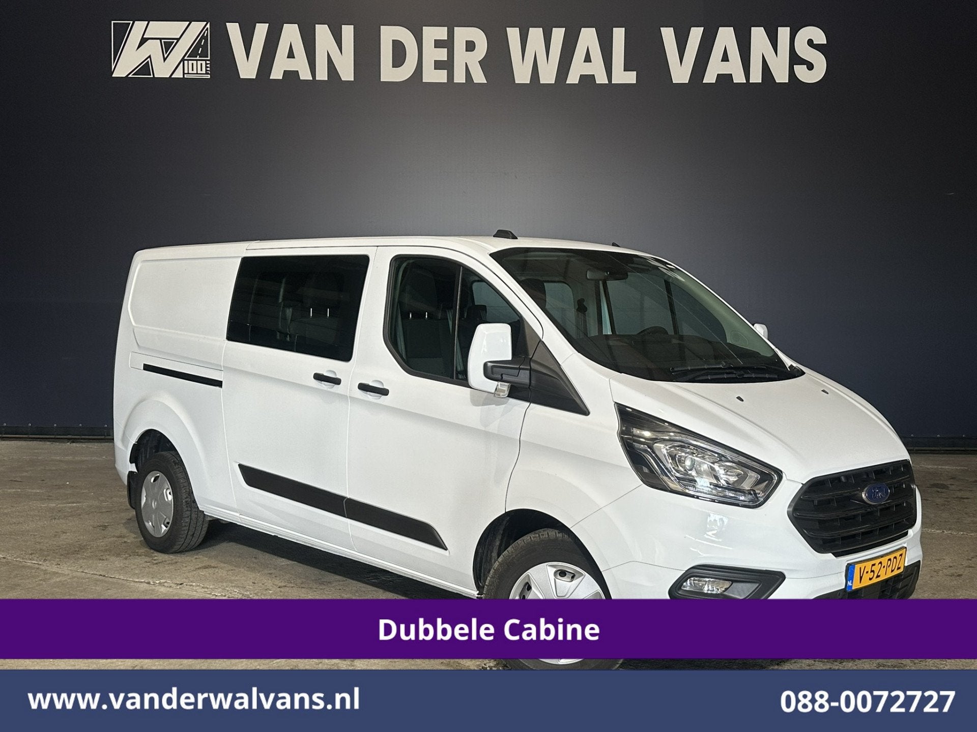 Ford Transit Custom 2.0 TDCI 130pk L2H1 Dubbele Cabine Euro6, Auto's, Bestelauto's, 4 cilinders, 2800 kg, Wit, Bedrijf
