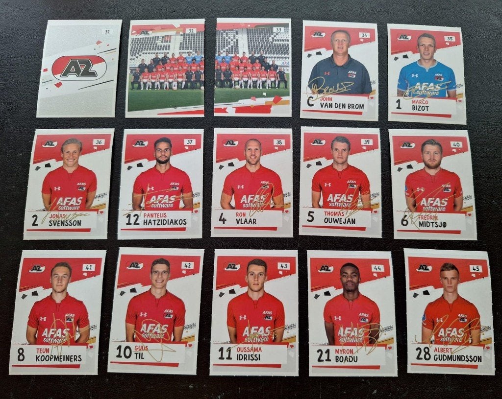 Complete set stickers AZ Alkmaar 2018-19, Verzamelen, Ophalen of Verzenden, Zo goed als nieuw, AZ, Poster, Plaatje of Sticker