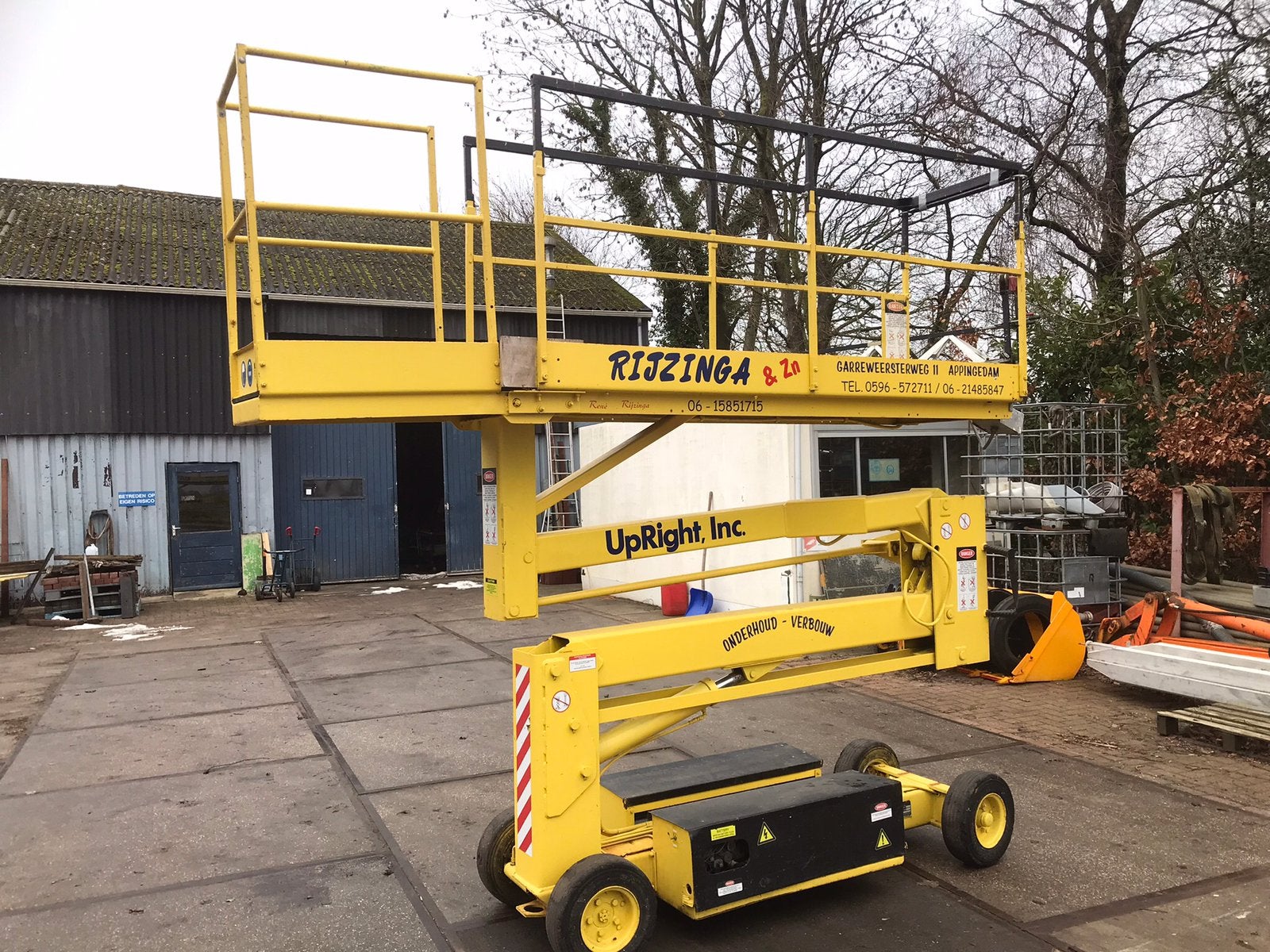 Hoogw.JLG Lift 14 mtr.- Hoogw.Upright 6 m - Wacher Trilplaat, Ophalen