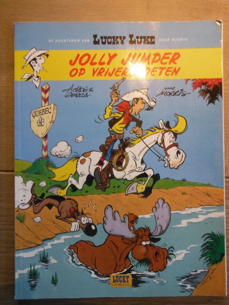 Lucky Luke. Nr 1 Jolly Jumper op vrijersvoeten., Eén stripboek, Ophalen of Verzenden, Gelezen
