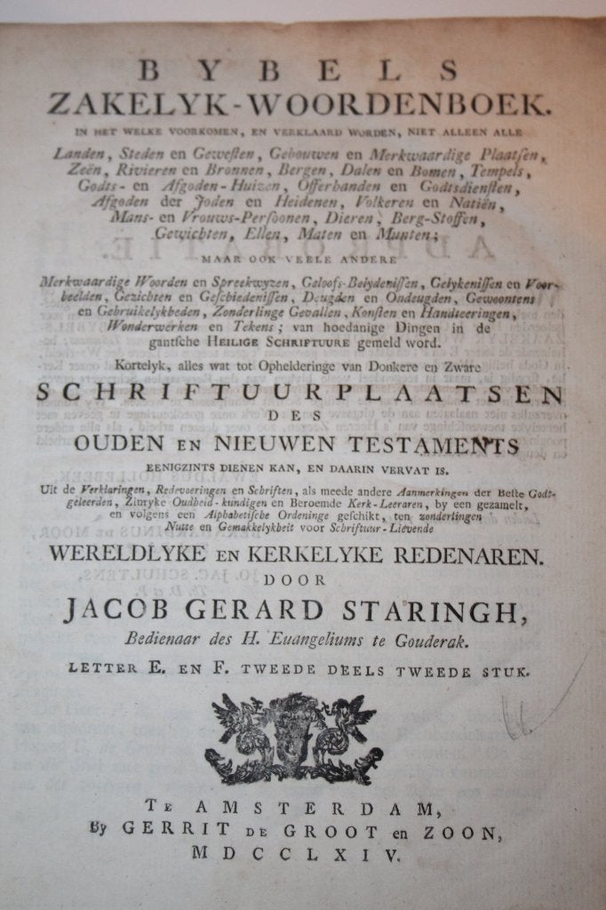 Staringh - Bybels Zakelyk Woordenboek Letter E+F, 2e d 2e st, Ophalen of Verzenden