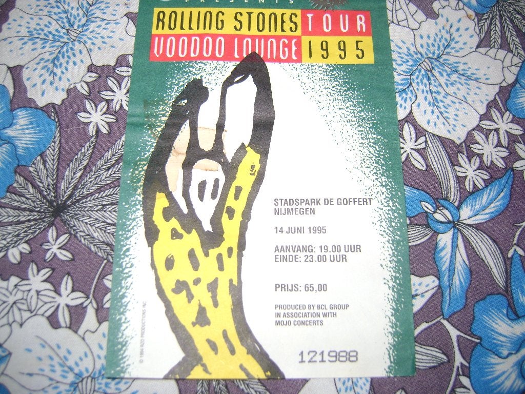 Rolling Stones ticket oud Nijmegen 14 juni 1995, Ophalen of Verzenden, Gebruikt