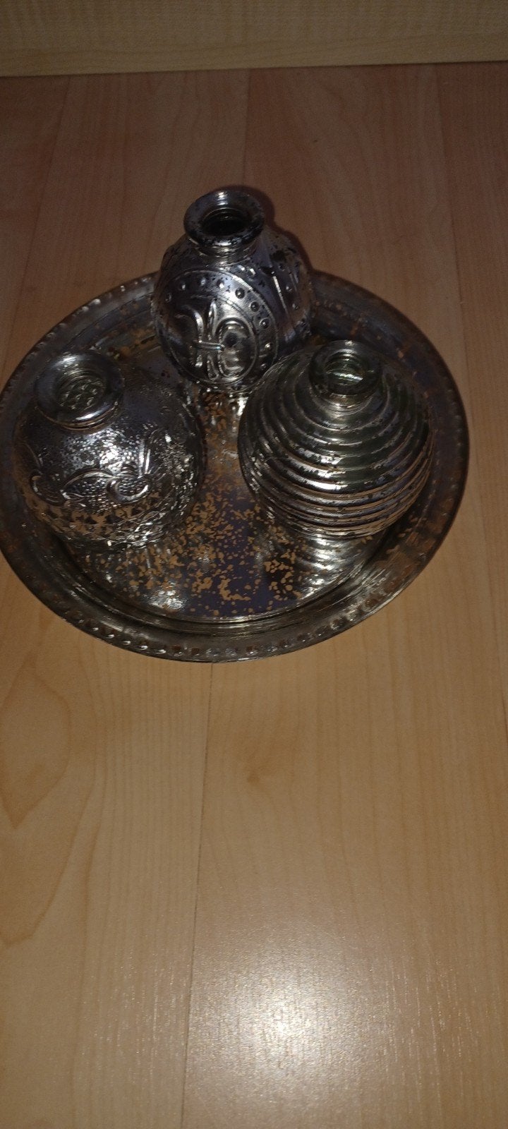 Vaasjes zilver, Huis en Inrichting, Woonaccessoires | Vazen, Met patroon/structuur, Ophalen of Verzenden, Zilver, Glas