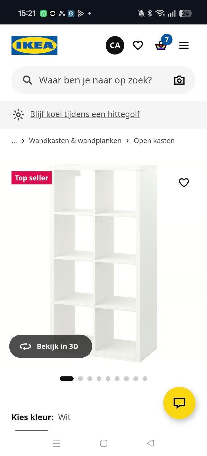 IKEA Kallax vakkenkast 8, Huis en Inrichting, Bureaus, Gebruikt, Spaanplaat of MDF, Ophalen of Verzenden, IKEA