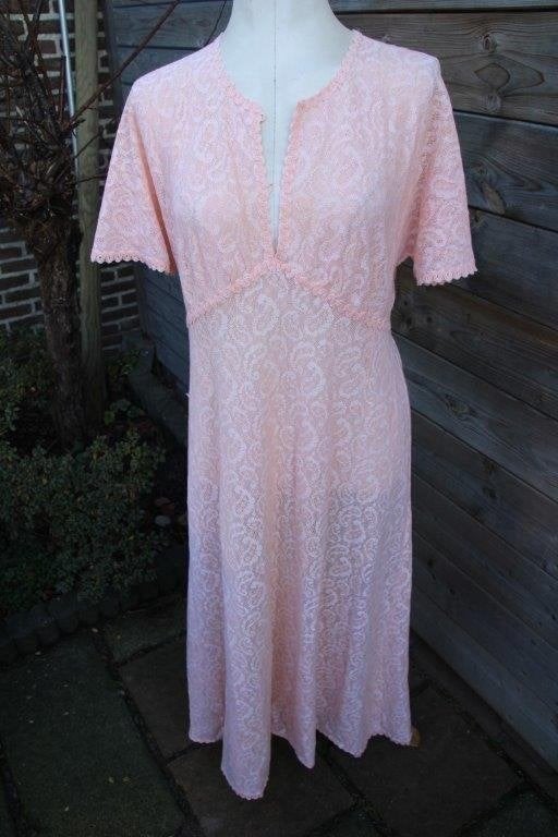 Originele retro Hanro jurk 50s 60s maat 44 vintage Vaste AAN, Kleding | Dames, Maat 42/44 (L), Oranje, Ophalen of Verzenden, Zo goed als nieuw