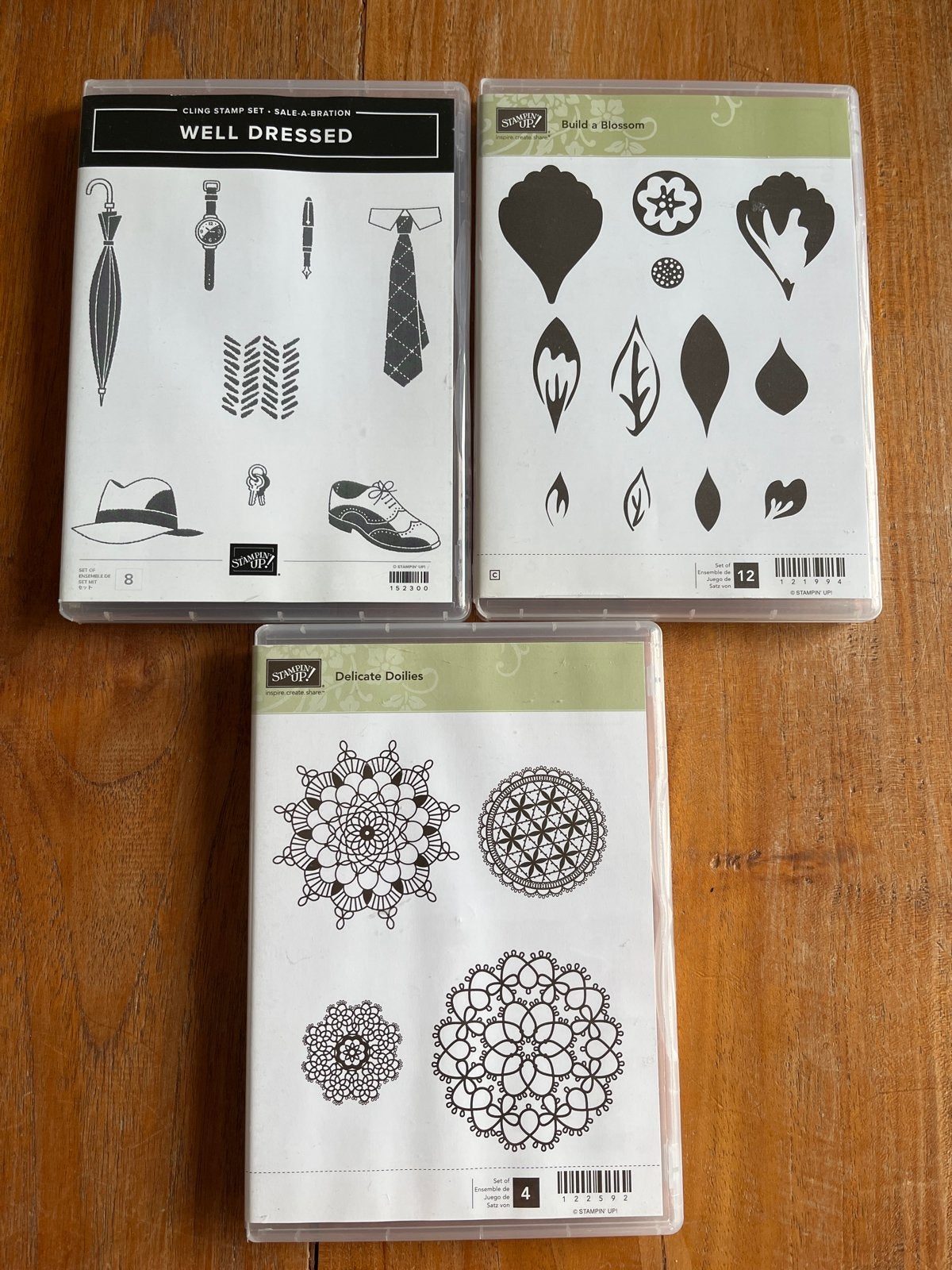 Stampin' Up! Stempelsets 3 stuks!, Ophalen of Verzenden, Zo goed als nieuw, EZ-mounted stempel