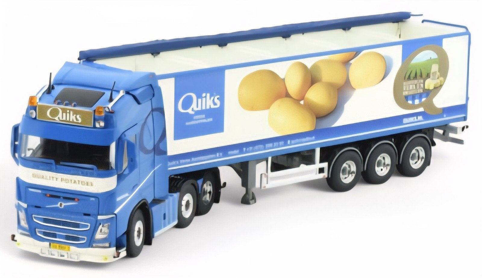 VOLVO FH04 Globetrotter trekker met aardappeltrailer Quik's, Hobby en Vrije tijd, Ophalen of Verzenden, Nieuw, Bus of Vrachtwagen