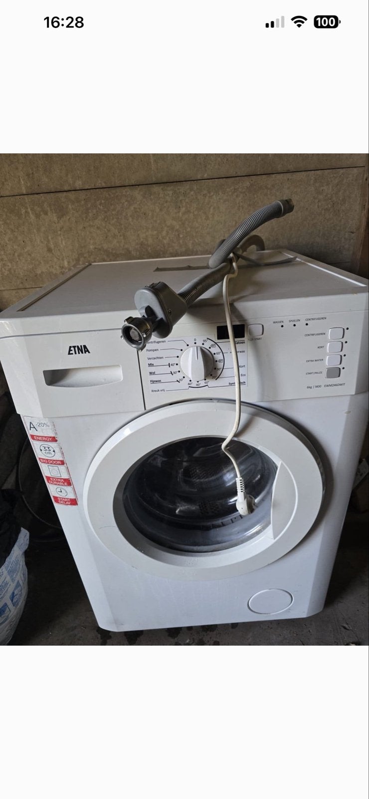 ETNA EWM2460WIT Wasmachine - 6 kg, 1400 toeren, Ophalen, Gebruikt, 85 tot 90 cm, 1200 tot 1600 toeren