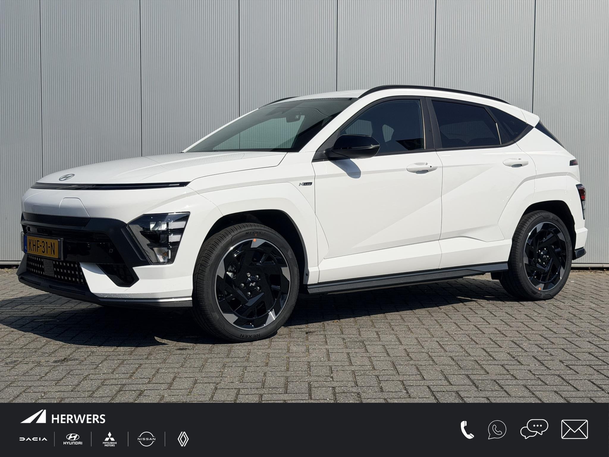 Hyundai Kona Electric N Line Business 64.8 kWh / Warmtepomp, Auto's, Stof, 750 kg, Wit, Origineel Nederlands