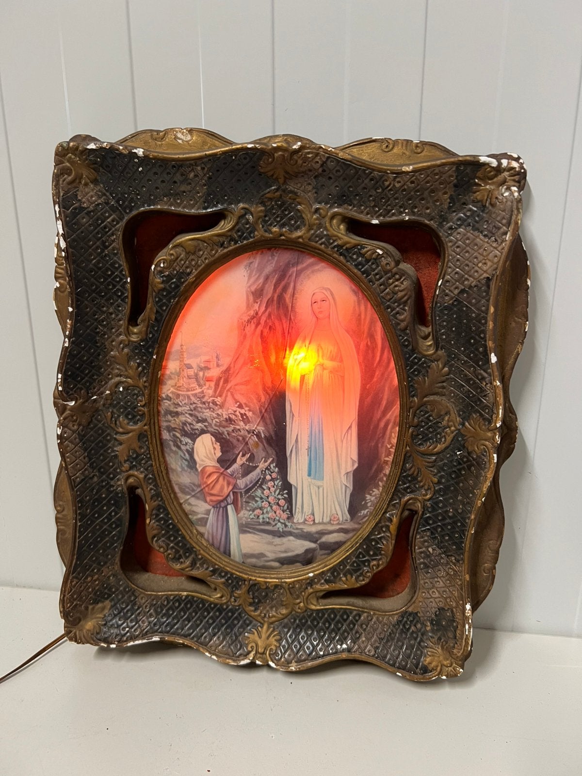 Te Koop : Wandtableau Met Verlichting Onze Lieve Vrouwe, Ophalen of Verzenden