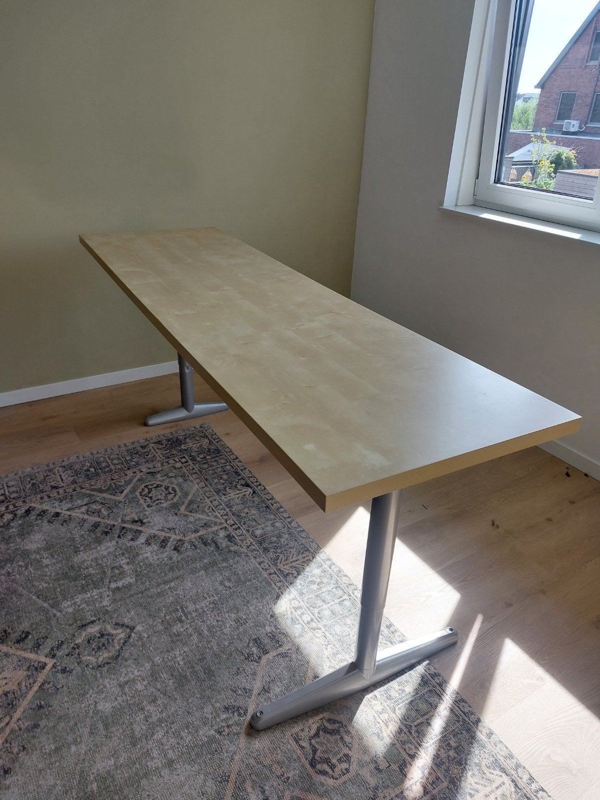 Ikea bureau 200x60cm, Huis en Inrichting, Bureaus, Ophalen, Gebruikt, In hoogte verstelbaar, IKEA