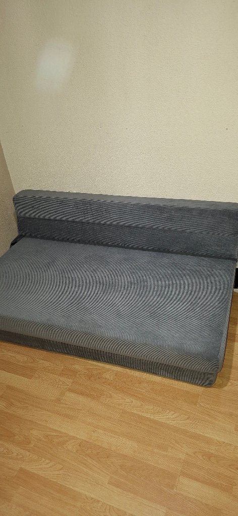 Comfortabele grijze klapbank/slaapbank, Huis en Inrichting, Ophalen, Tweepersoons, Zo goed als nieuw, 200 cm