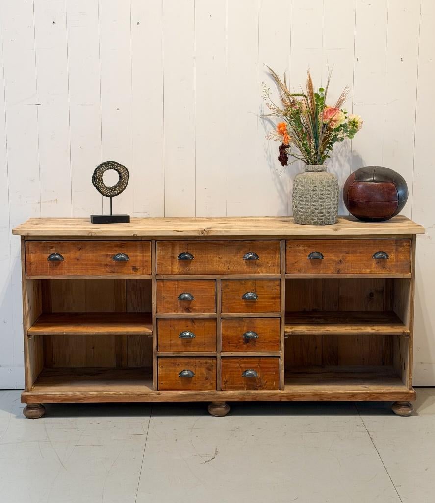 Ladekast, Grenen kast, Dressoir, Houten werkbank, Vintage, 5 laden of meer, 150 tot 200 cm, Nieuw, Ophalen of Verzenden