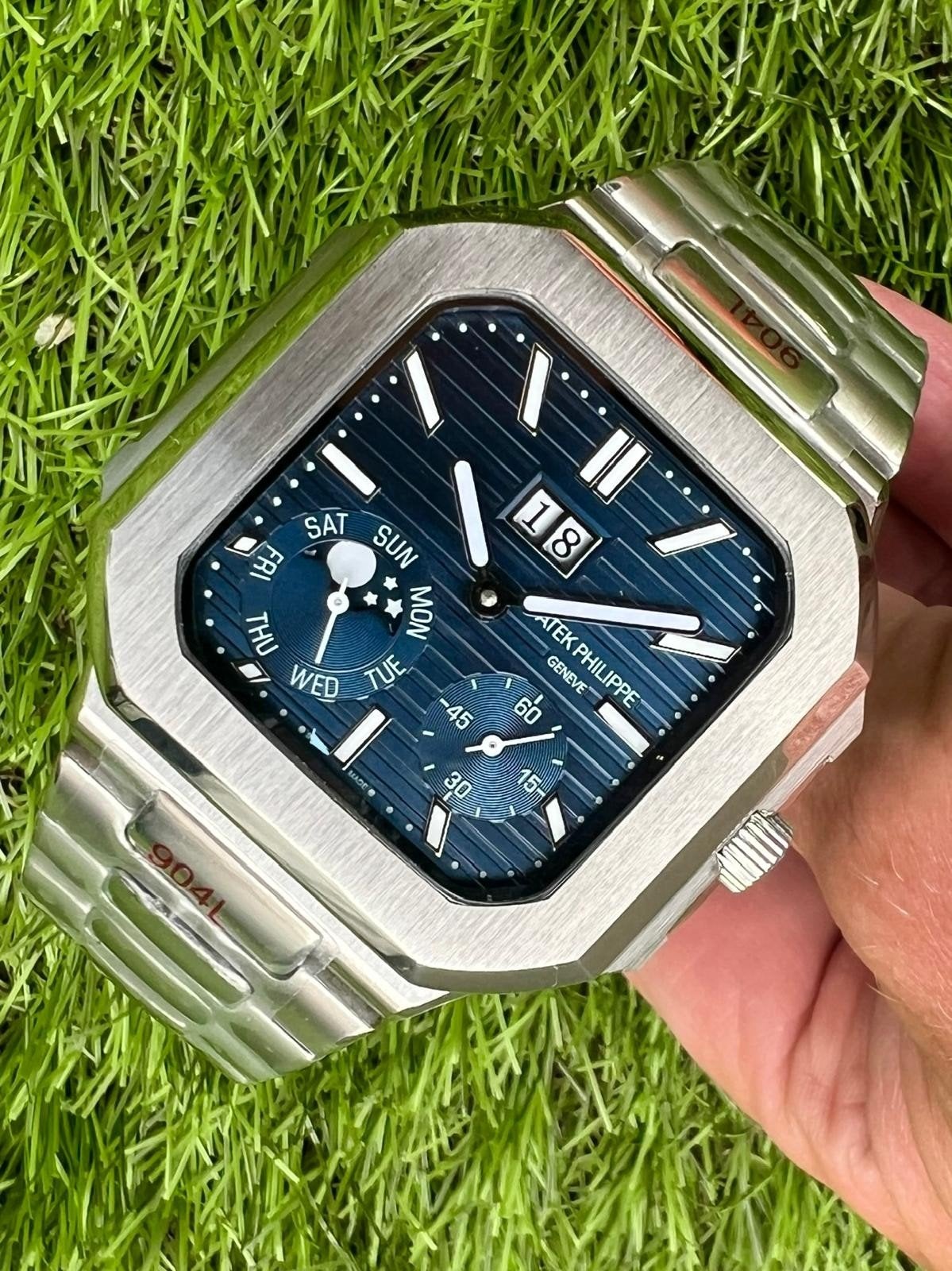 patek philippe ✅ Cubitus Moonphase, Staal, Staal, Polshorloge, Nieuw
