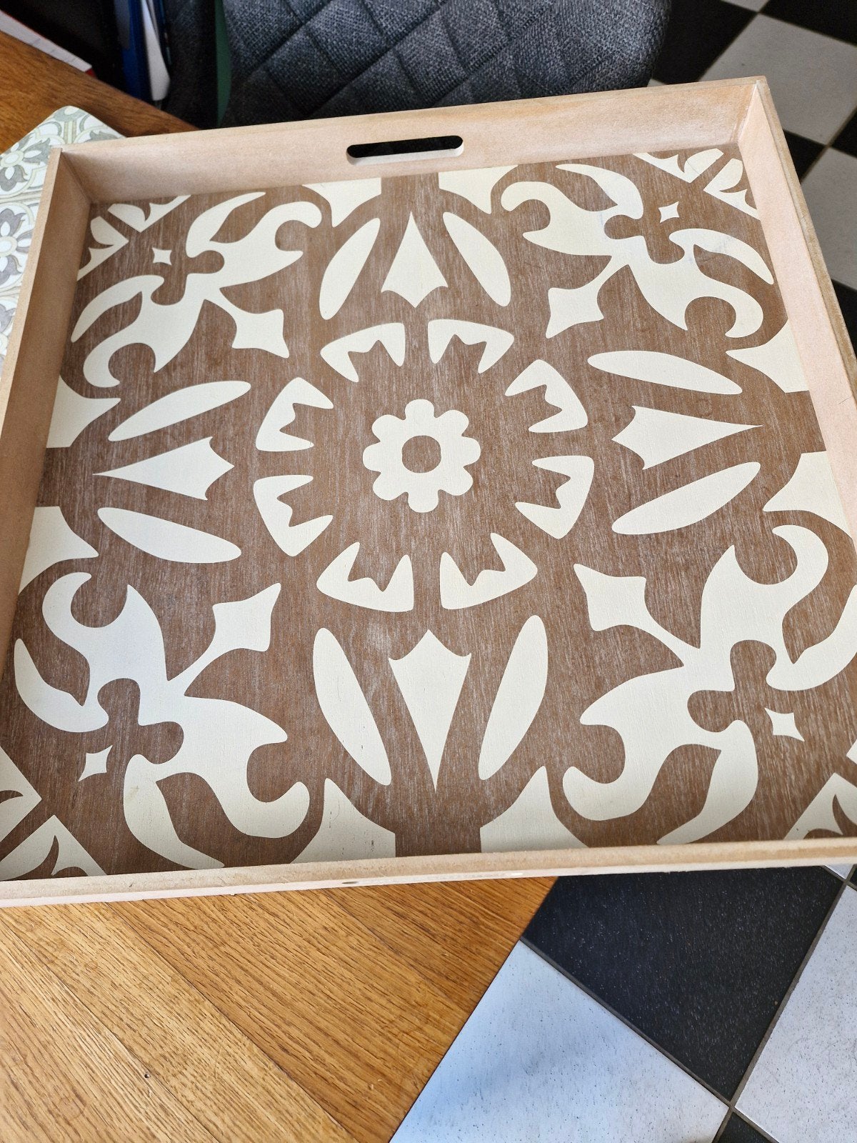 groot dienblad, Huis en Inrichting, Ophalen, Gebruikt, Vierkant, Dienblad