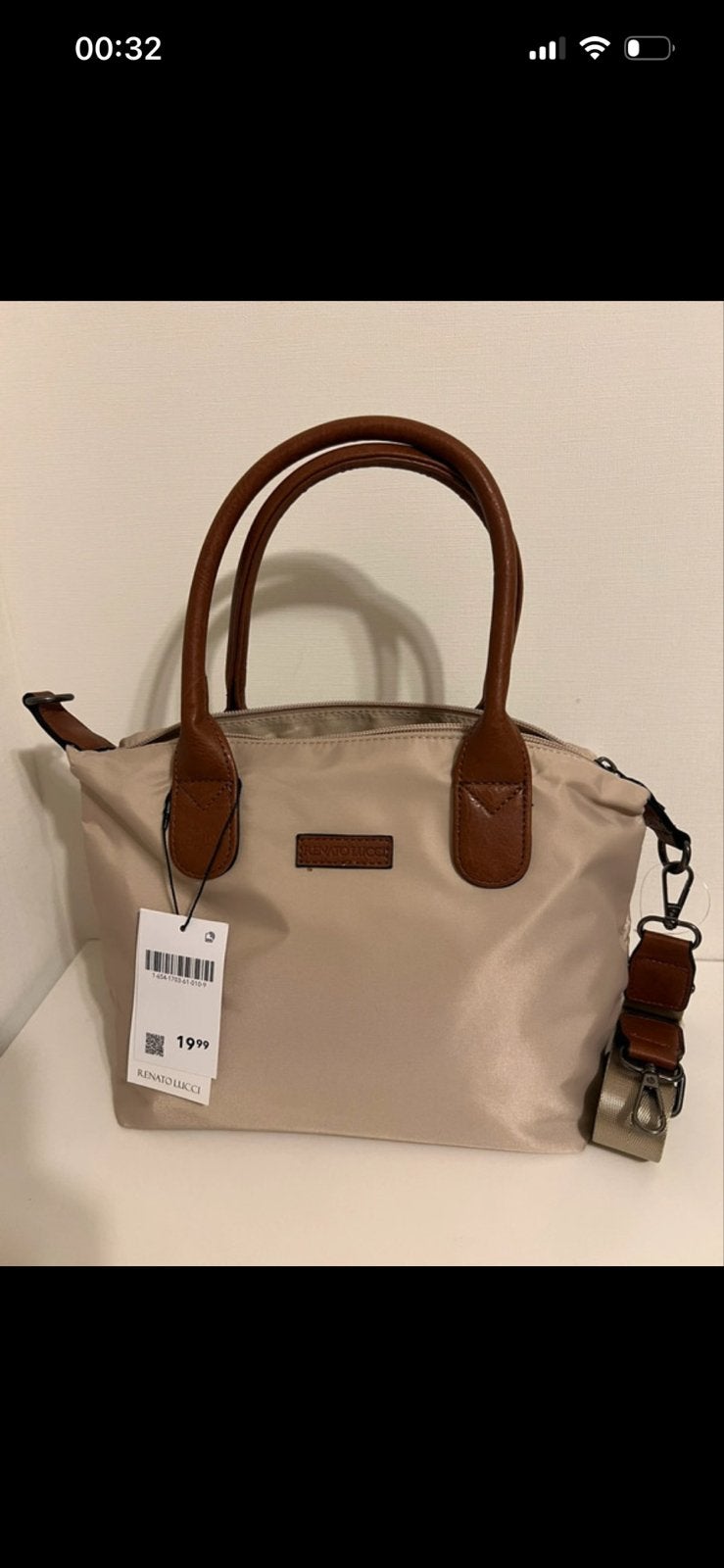 Renato Lucci Handtas - Nieuw met label, Sieraden, Tassen en Uiterlijk, Ophalen of Verzenden, Nieuw, Beige, Handtas