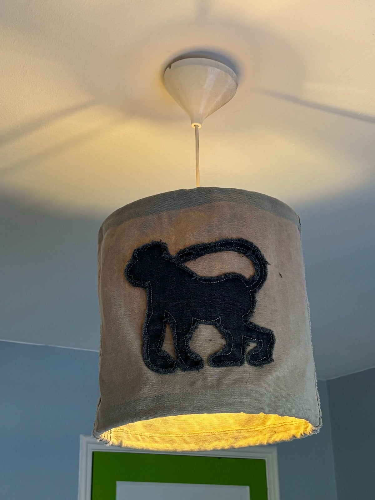 Leuke lampenkap met olifant en aap voor jongenskamer, Ophalen, Gebruikt, Overige merken, Meerkleurig