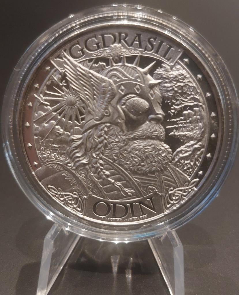1 oz Zilveren Munt Yggdrasil Odin Crossing Bifrost Asgard, Verzenden