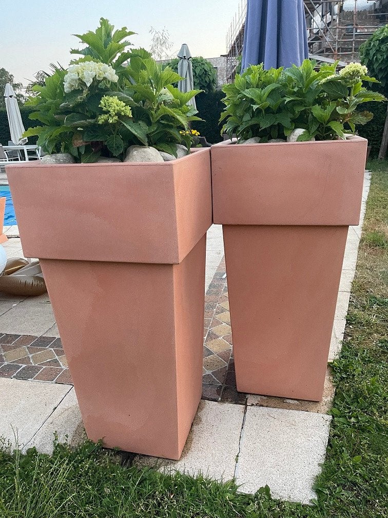 Plantenbak bloembak bloempot kleur: terracotta kunststof, Kunststof, Minder dan 60 cm, Vierkant, Nieuw
