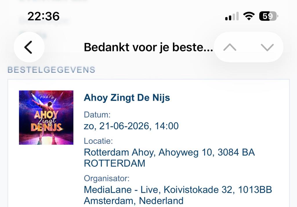 4 kaarten Ahoy Zingt de Nijs, Drie personen of meer, Juni