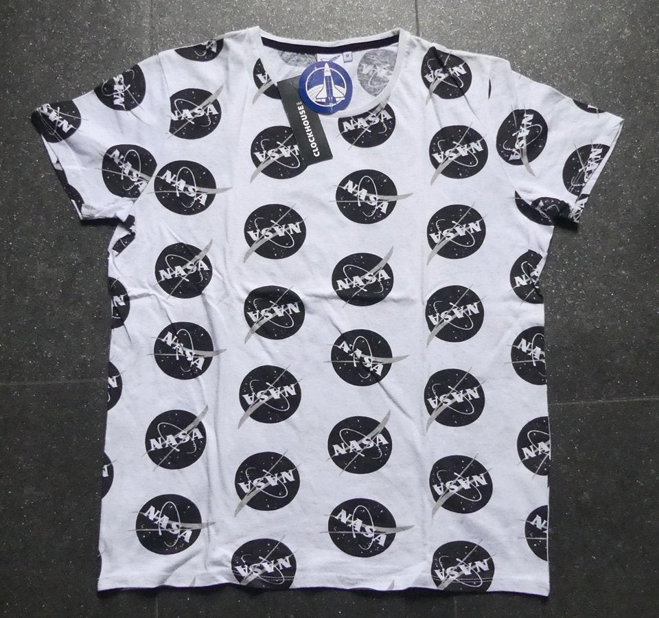 C&A Clockhouse NASA shirt logo t-shirt wit zwart M - NIEUW!, Kleding | Heren, Maat 48/50 (M), Wit, Nieuw, Ophalen of Verzenden