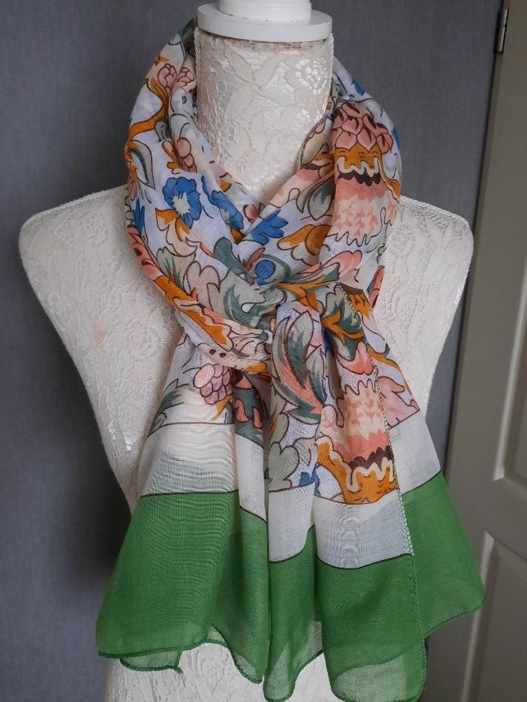 Sjaals groen oranje blauw creme, Kleding | Dames, Mutsen, Sjaals en Handschoenen, Ophalen of Verzenden, Nieuw, Maat 46/48 (XL) of groter