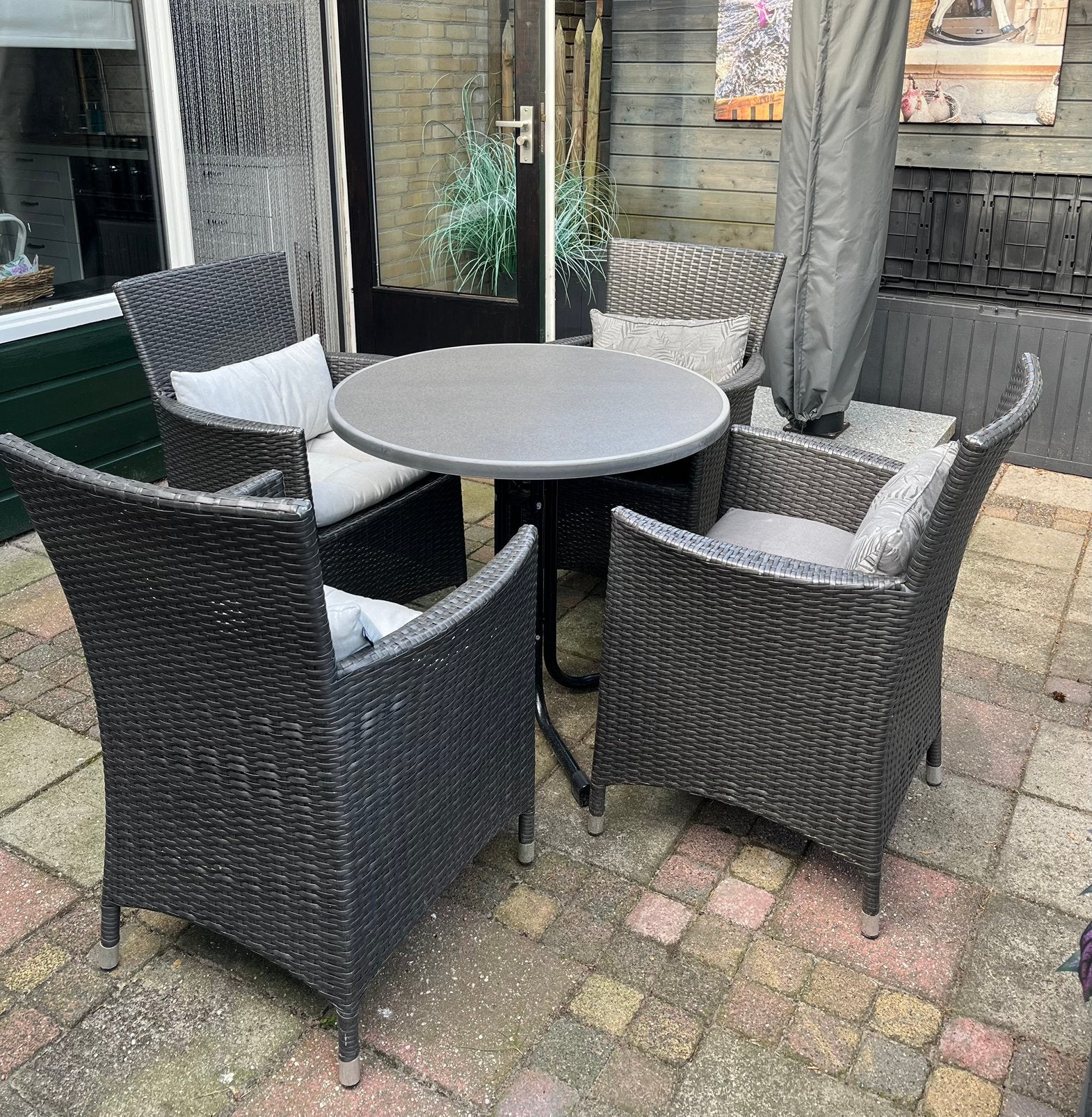 Tuinset van kunststof, Tuin en Terras, Tuinsets en Loungesets, Ophalen, Zo goed als nieuw, Kunststof