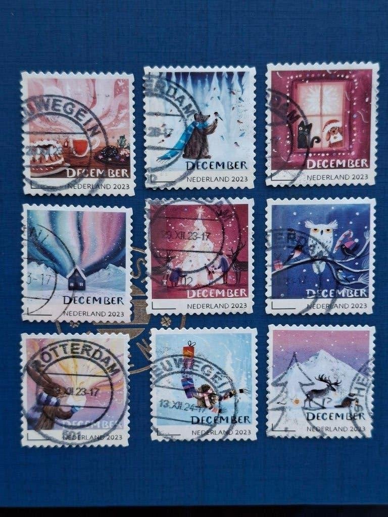 Postzegel NL 2023 9 Kerstzegels 03-07, Ophalen of Verzenden, Na 1940, Gestempeld