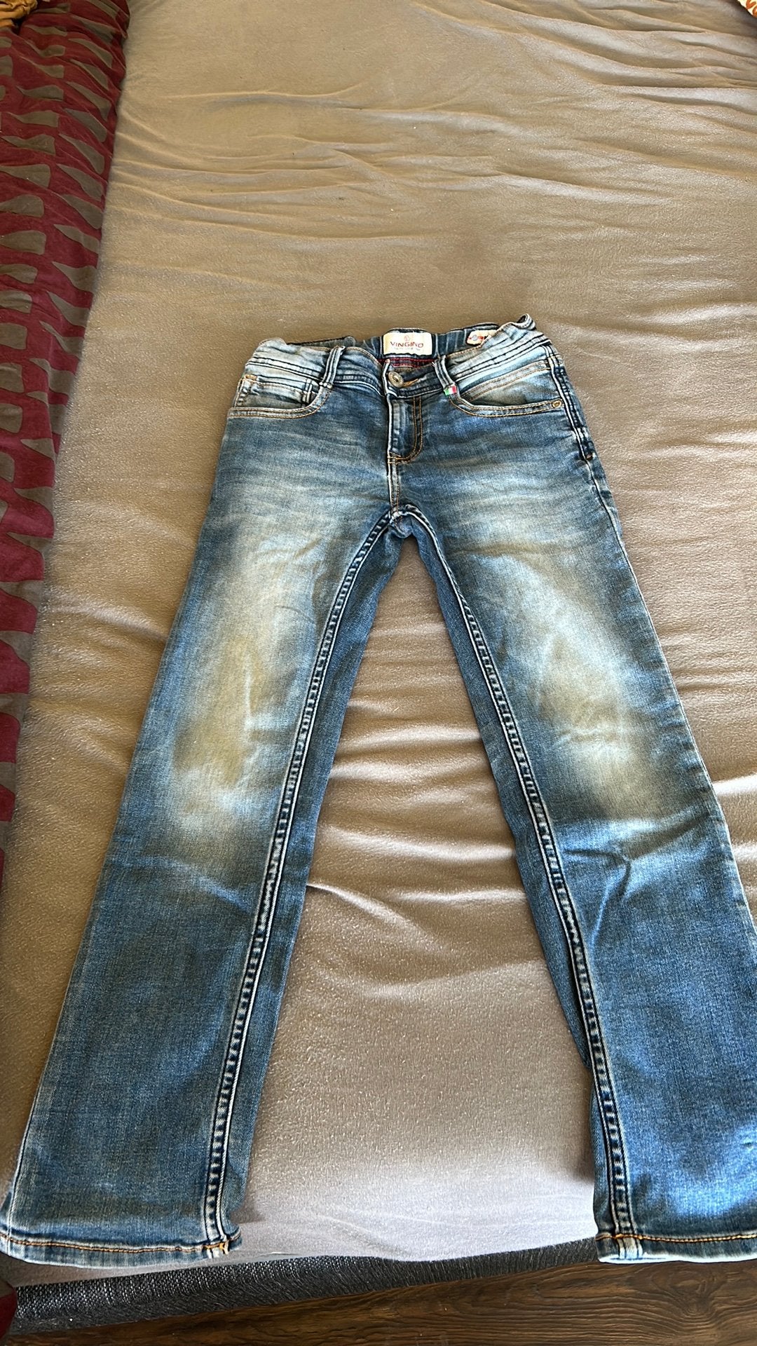Vingino spijkerbroek maat 128, Ophalen of Verzenden, Zo goed als nieuw, Jongen, Broek