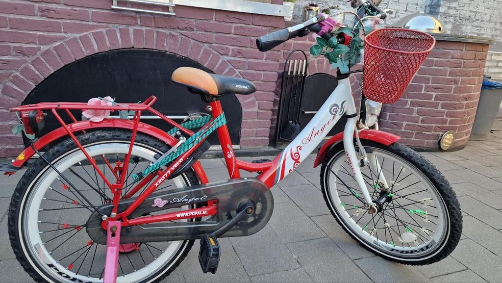 Popal Angel 20 inch meisjesfiets slot verlichting zijwielen, Ophalen, Zo goed als nieuw, 20 inch of meer, Zijwieltjes
