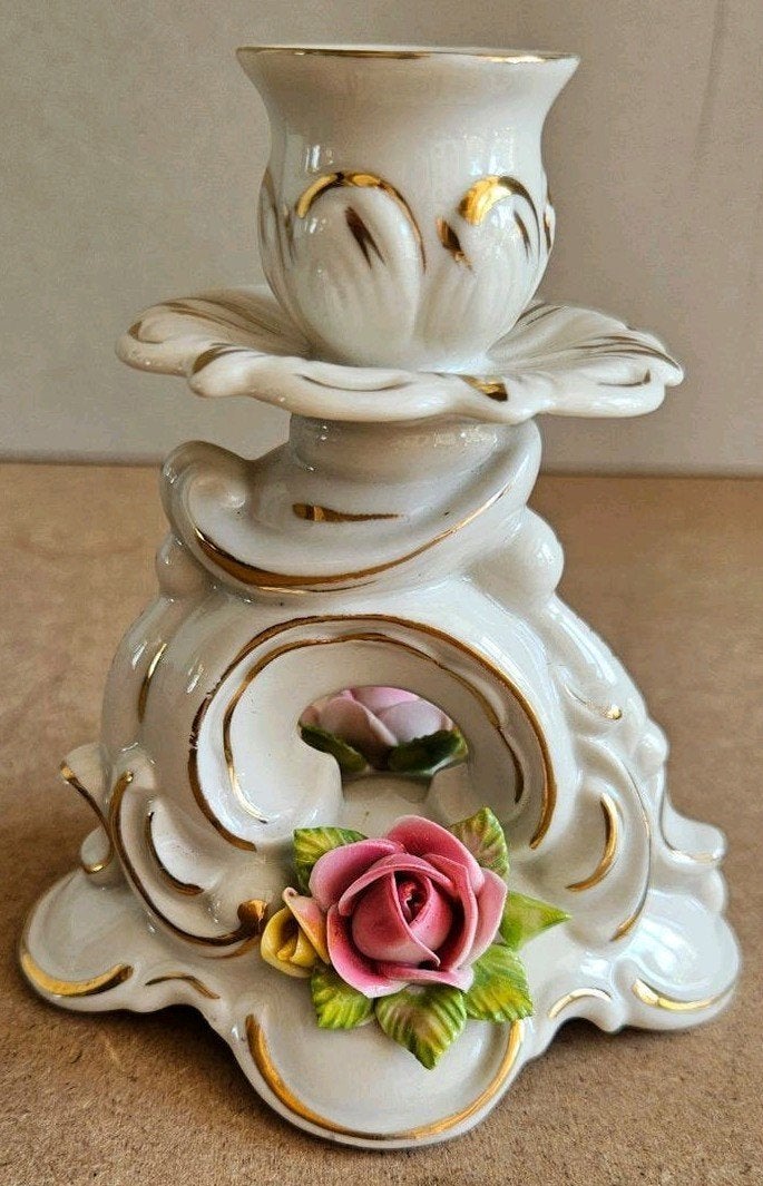 Vintage kandelaar, Sandizell porselein, jaren 1950, Antiek en Kunst, Antiek | Porselein, Ophalen of Verzenden
